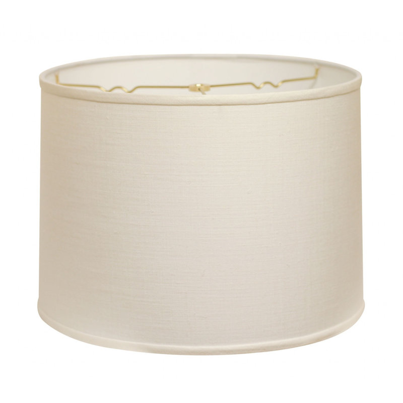 Abat-jour tambour en lin parchemin, H 11 po x l 16 po x P 16 po, Blanc