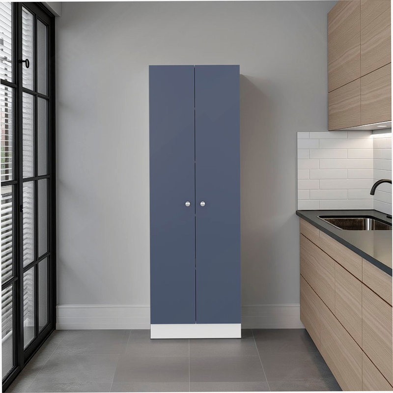 Armoire de rangement réglable en métal durable à 2 portes avec tablettes pour la cuisine, le salon et le bureau