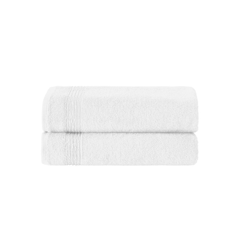 Ozdilek 2-Piece Bath Towels, 27x54 100% Turkish Cotton, Luxury Quick Dry, Extra Large, Fade-Resistant, Eco-Friendly, Spa Towel, Comfortable (White)