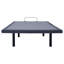 Lit simple très long réglable pour chambre à coucher, rails en tissu gris, pieds noirs, télécommande sans fil, gravité zéro, antisnore, lit de massage à trois niveaux long, fonction