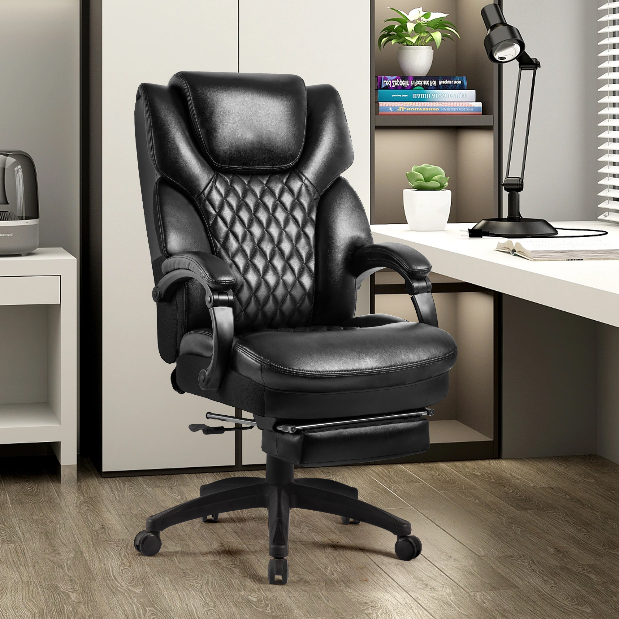 Big and Tall Office Chair 500LBS for Heavy People High Back Executive  Office Chair Comfortable Thickening Padded Cushion Leather Chair All Day  Comfort