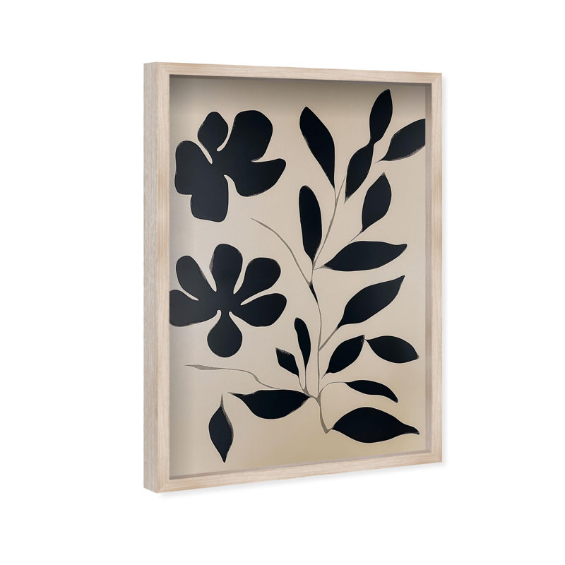 Oliver Gal Cinder Bloom II Floral & Botanical - Luxury Shadowbox Framed Wall Art, 56" H x 38" W, Cream
