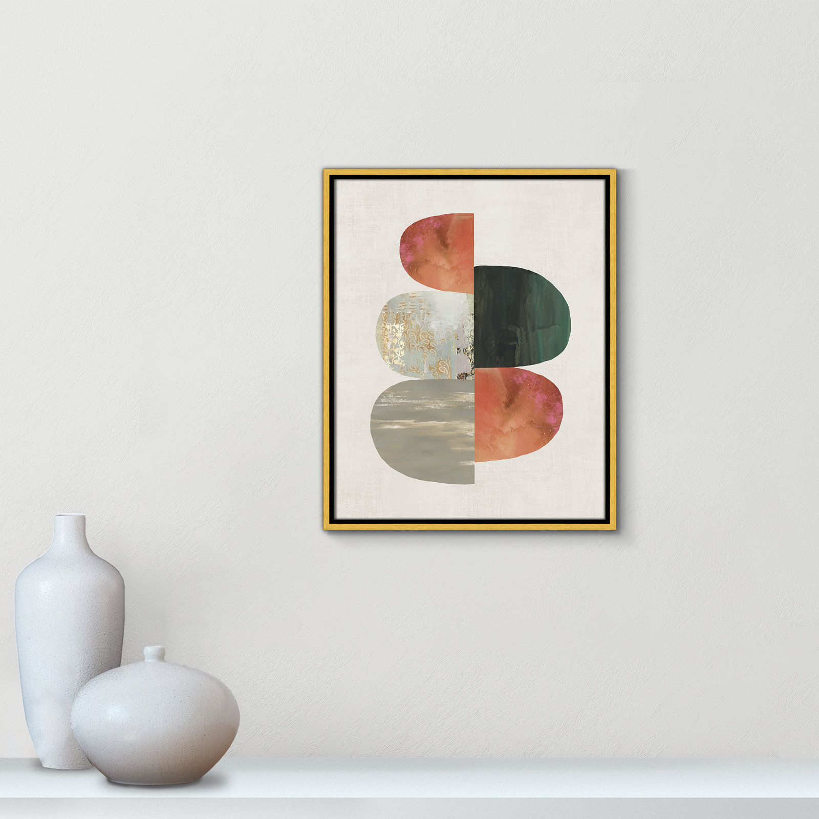 Evolving Energy II by Tom Reeves - Print, 21.5" H x 17.5" W, Framed Canvas, Gold