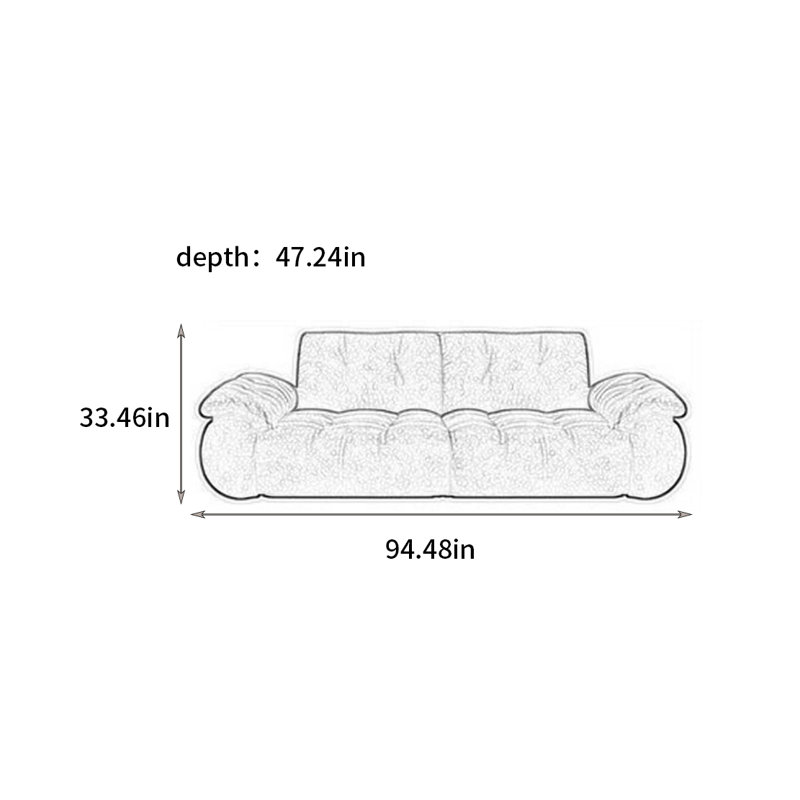 Canapé simple de style italien, 33.46" H x 94.48" W x 47.24" D