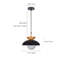 Luminaire suspendu noir à 1 lumière Makrina-765452770