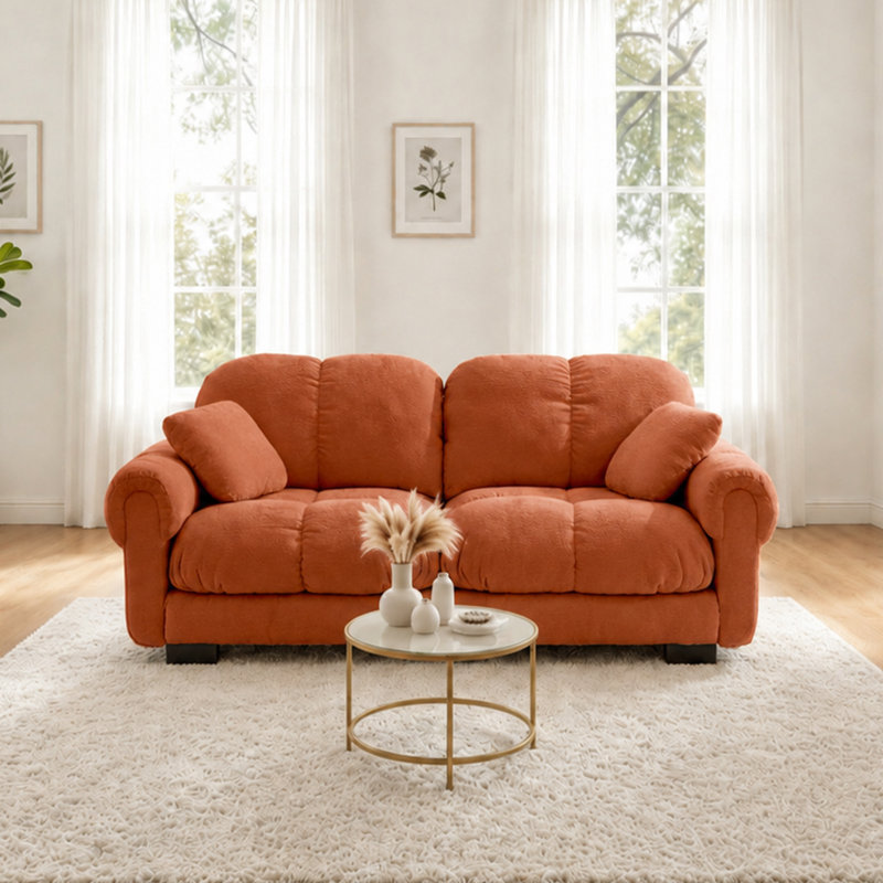 Canapé en chenille Cloud, Orange Chenille