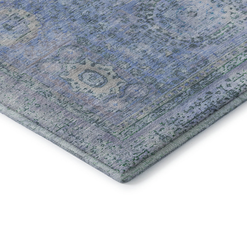 Premium Machine Washable Lubbers AMF1740 Border Rug, Rectangle 9' x 12'