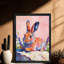 Art mural encadré noir minimaliste prêt à accrocher lapin assis, cadeau d'art mural pour décoration d'intérieur et d'appartement-1113837904