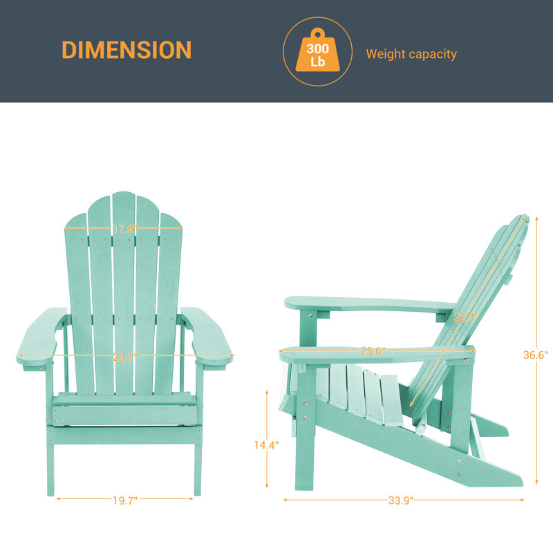 Chaise Adirondack de HiPS résistante aux intempéries, Vert pomme