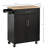 Kitchen Island Cart Rolling Trolley Cart With Drawer, Storage Cabinet & Towel Rack, Black-128815993