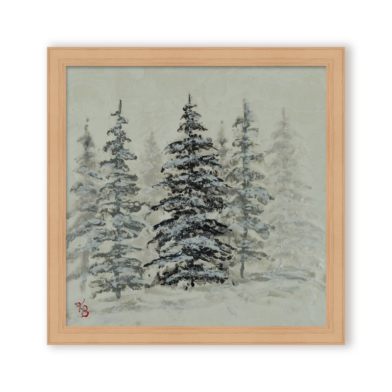 Nature Inspired "Serene Grove" Canvas Wall Art By , 30" H x 30" W, Framed Print, Beige