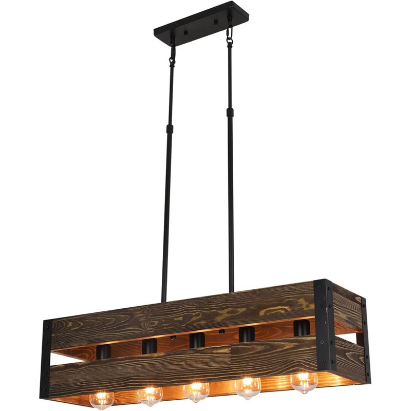 5 - Light Kitchen Island Pendant, Brown