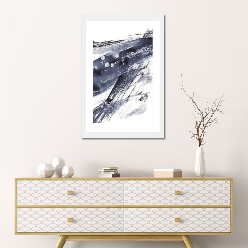 "Directivité I" par Ethan Harper, reproduction d’art, H 24 po x l 16 po x P 1 po, Papier encadré blanc, Blanc