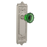Egg & Dart Plate with Crystal Emerald Door Knob