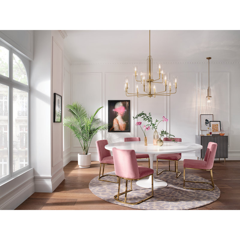 Lustre Kimrose 12Lt, Laiton naturel brossé
