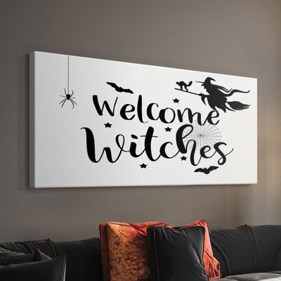 Welcome Witches - Toile tendue avec châssis - Prêt à accrocher