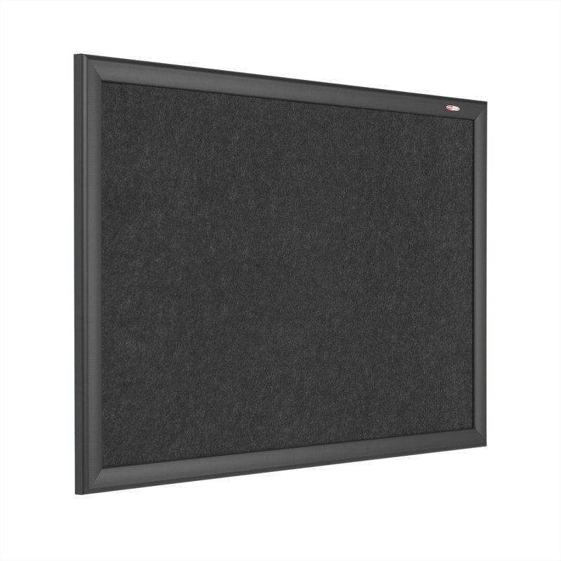 Contrast Wall Mounted Bulletin Board, 120cm H x 240cm W, Black