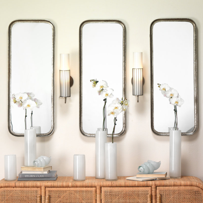 Hand Blown White Glass Cylinder Vase Set