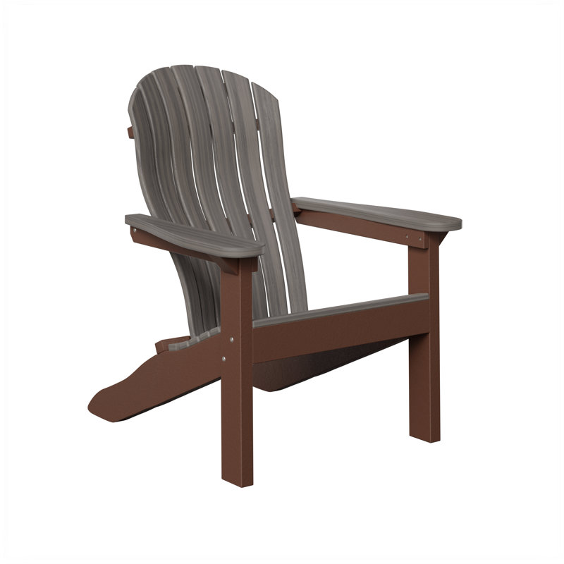 Berlin Gardens Contour Adirondack Chair, Coastal Gray with Chocolate Brown