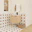 Meuble-lavabo flottant 24 po avec lavabo, armoire en contreplaqué de chêne clair, rangement à double porte mural, avec comptoir en résine (ensemble de 2 pièces)