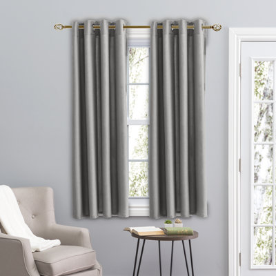 Lakeland Synthetic Solid Room Darkening Grommet Single Short Curtain Panel