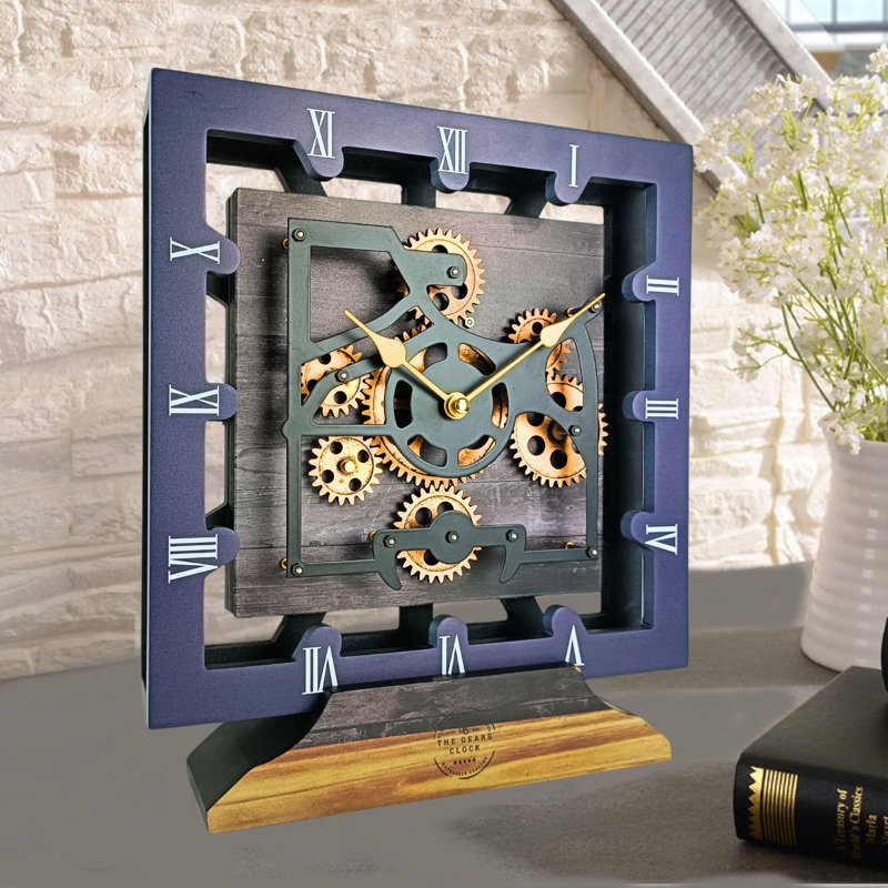 Solid Wood Wall Clock, Vintage/Black