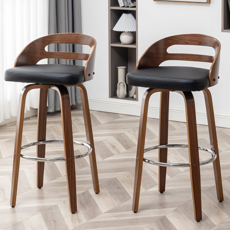 Mahtab Swivel Bar Stool, Black, Bar Stool (76cm Seat Height)