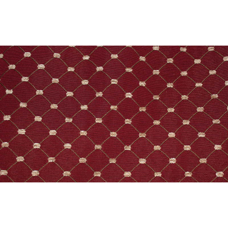 Cotton Blend Checkered Scalloped Window Valance, Red