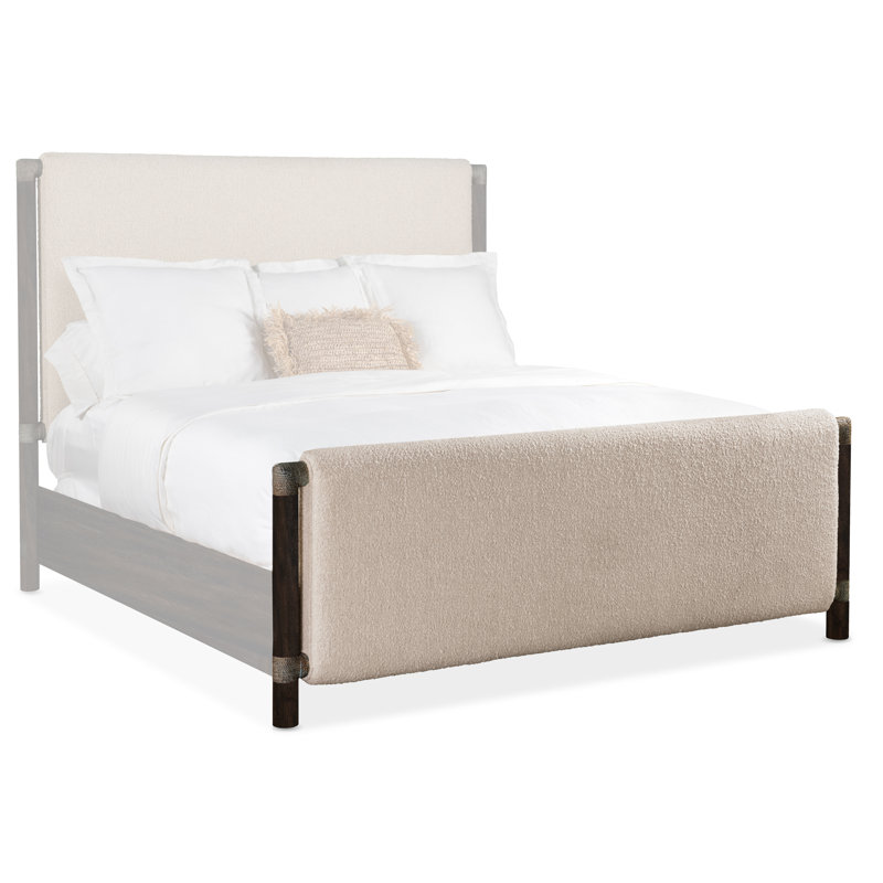Retreat Upholstered Panel Bed, Black/Beige
