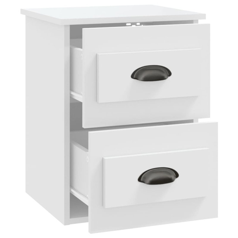 ClassicLiving Wall-Mounted Bedside Cabinet 41.5X36x53cm, White, Individual