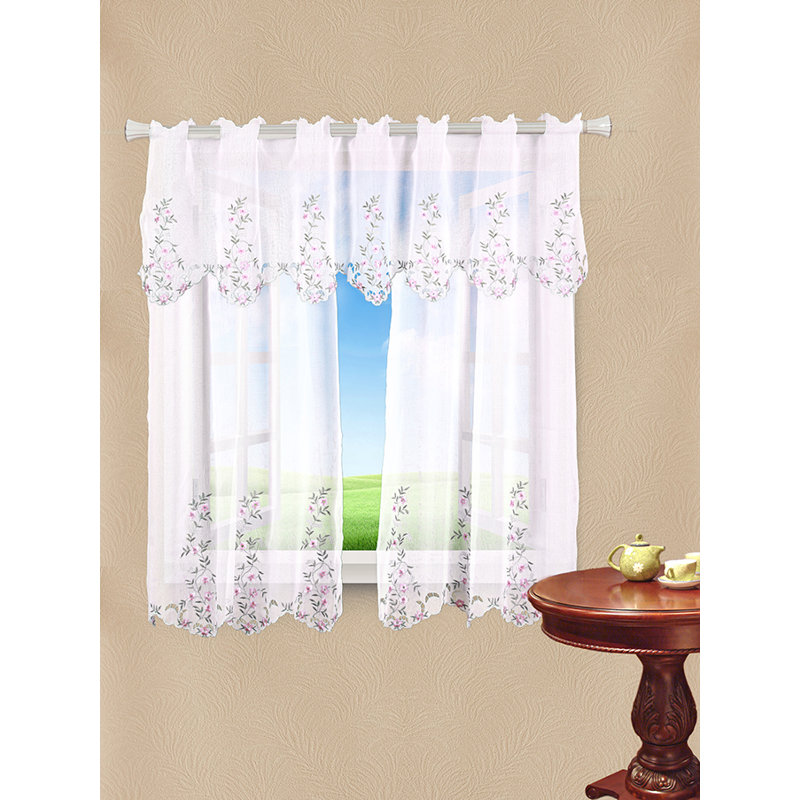 Virgile Floral Pointed Kitchen Curtain