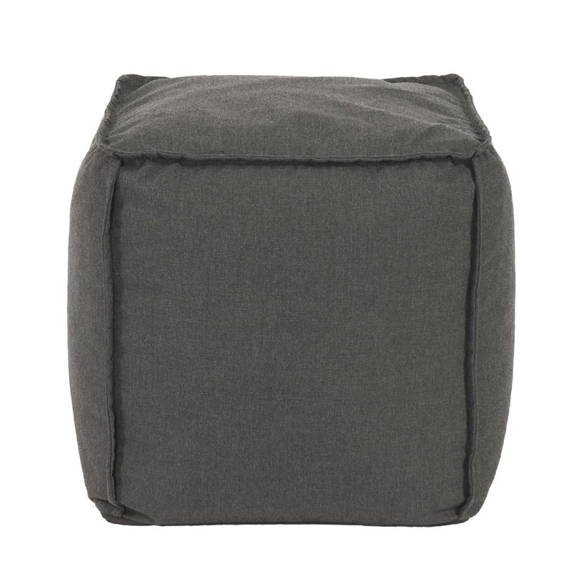 Montano Upholstered Pouf, Charcoal