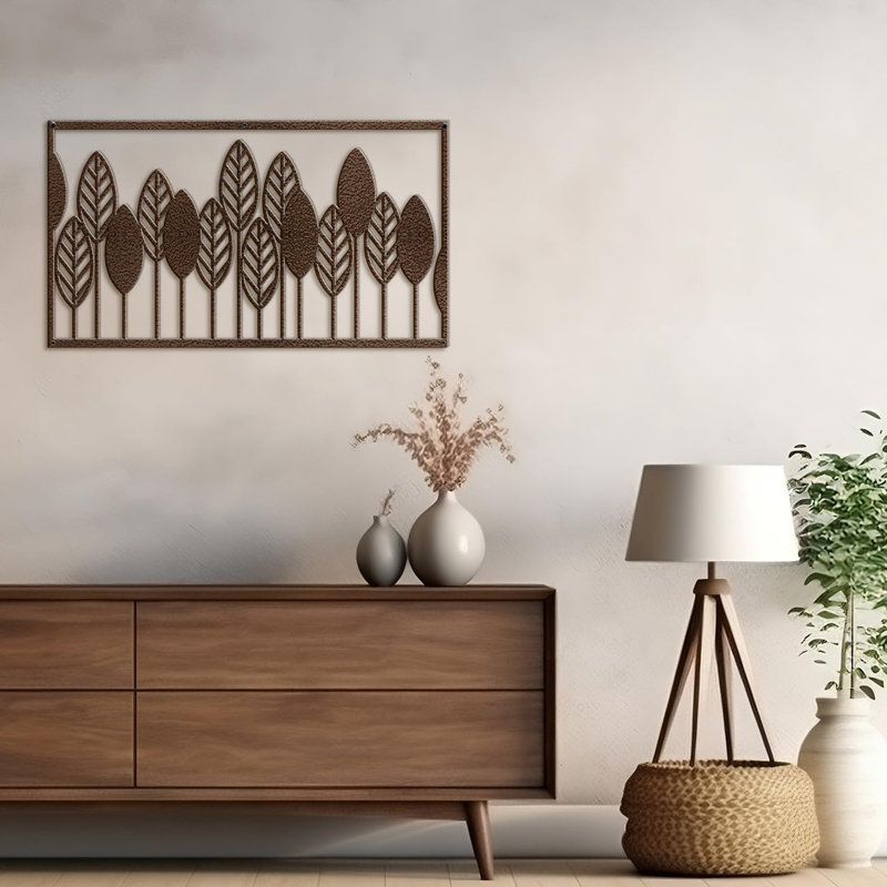 Décoration murale en métal, Bronze, H 12 po x l 24 po x P 0,05 po