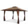 Clata 13 Ft. W x 13 Ft. D Outdoor Canopy Patio Gazebo Tent with Elegant Corner Curtain for Backyard, Party, Brown Metal Pop-up Canopy