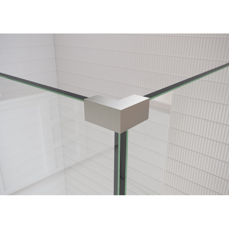 78" H Pivot Frameless Shower Door, Brushed Nickel