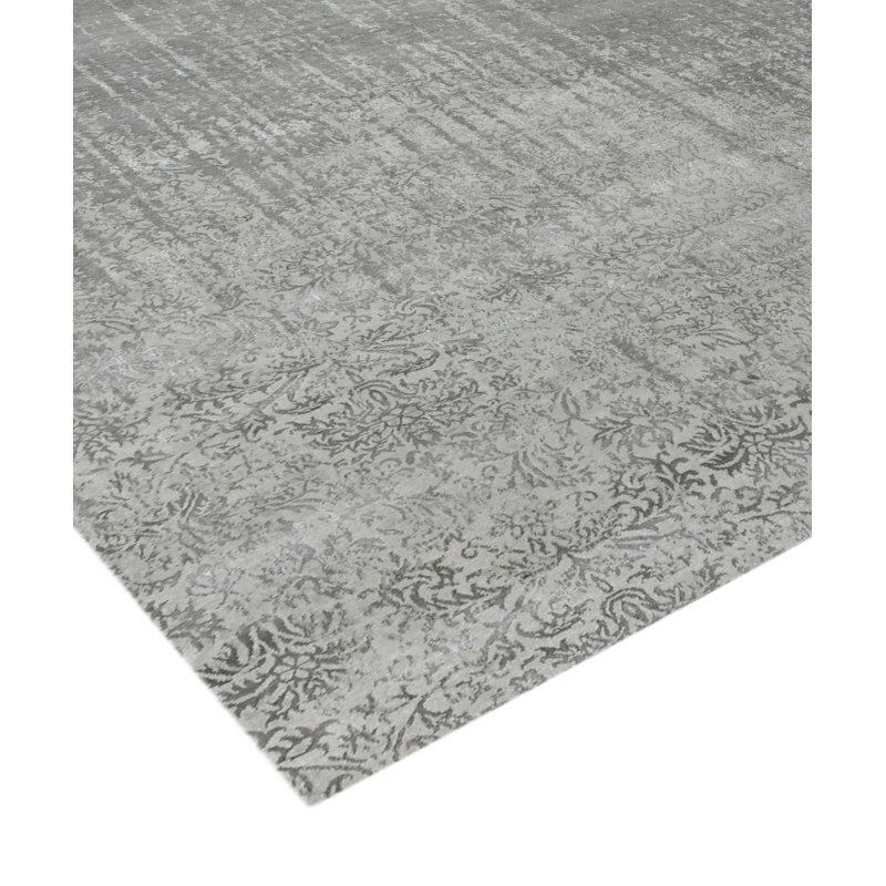 Handmade Abstract and Damask Area Rug, Rectangle 8'1" x 10'