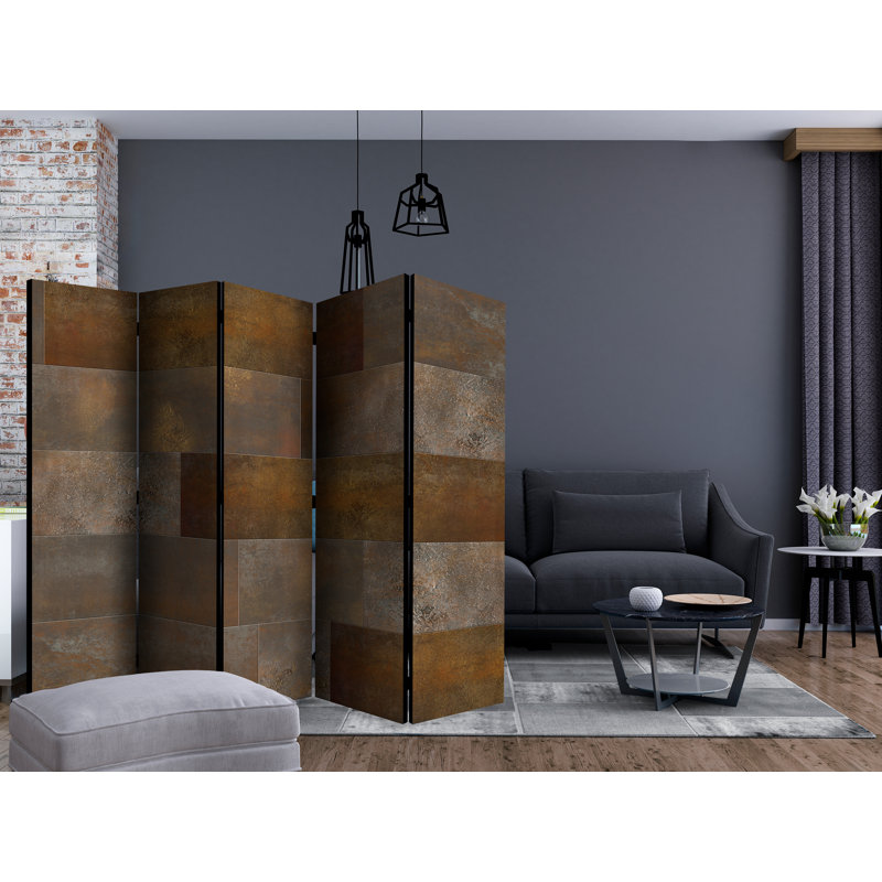 225cm W x 172cm H 5 - Panel Wood Folding Room Divider