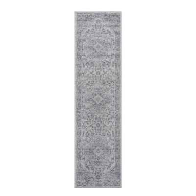 2X8 Silver / Oriental Runner Rug