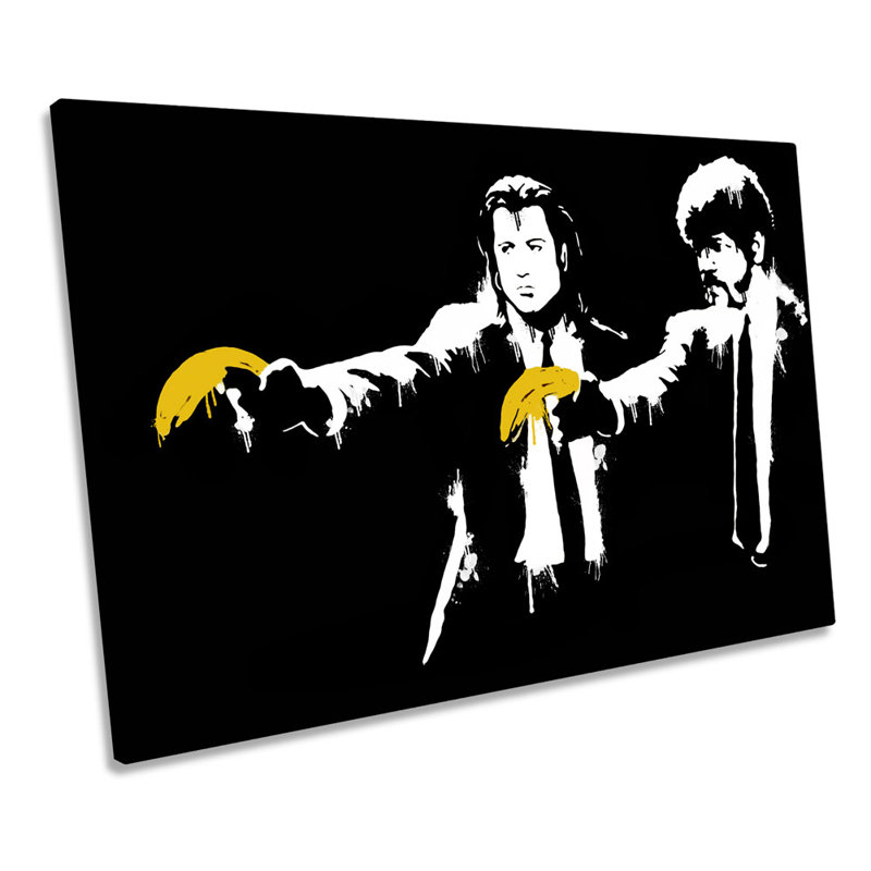 Banksy Pulp Fiction Banana Guns - Wrapped Canvas Print, 30.5cm H x 45.7cm W x 2cm D