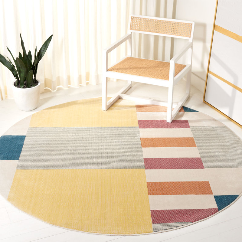 Hopson 300 Performance Geometric Rug, Round 6'7"
