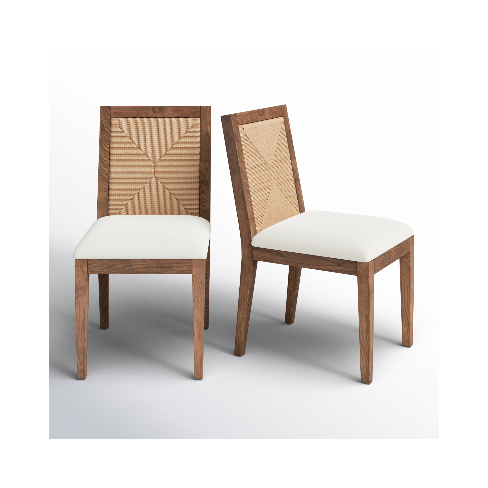 Hudgins Woven Back Side Chair, Walnut
