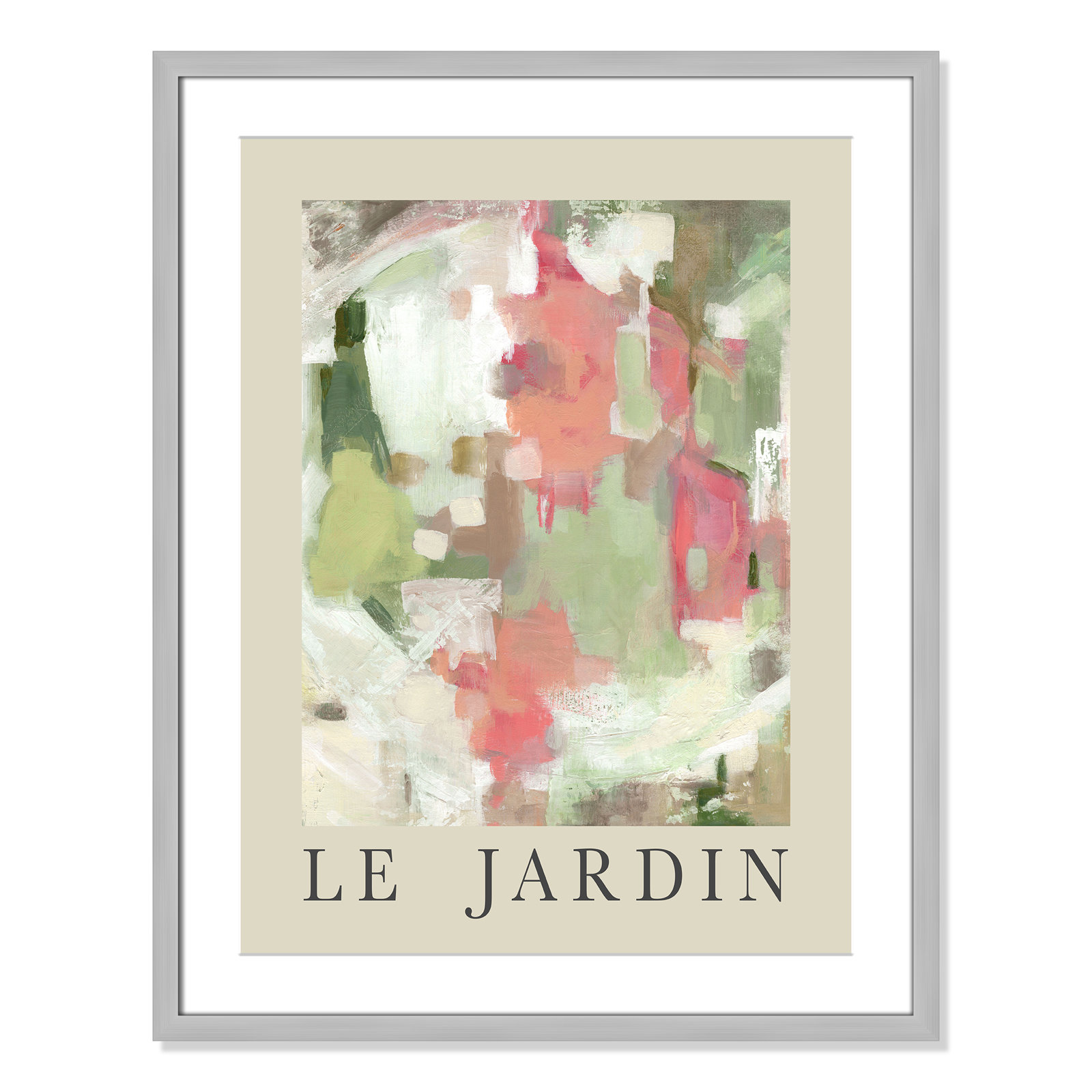 Riya "Le Jardin" Print by Carol Robinson, Silver Single Picture Frame, Yes, 29.5" H x 23.5" W x 1.25" D