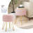 Round Pleated Velvet Ottoman with Storage-1534620957-1534620954