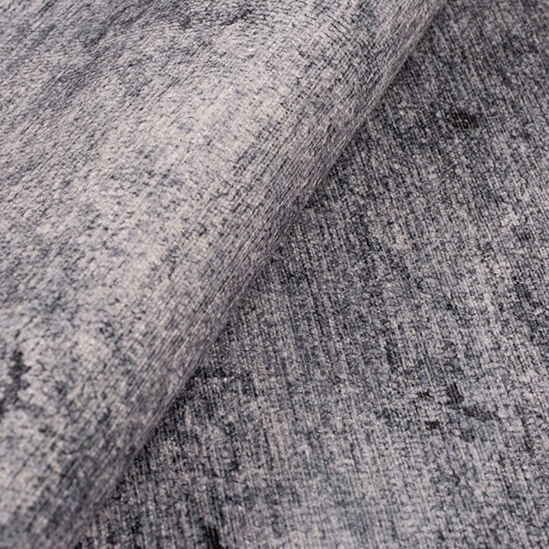 Tapis gris en polyester tissé à la machine Celerie Dorian, Rectangle 7 pi 7 po x 10 pi 10 po