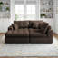 Canapé-lit à compression en coin Corduroy, canapé modulaire en L avec éponge haute densité, canapé convertible sans assemblage requis pour le salon, appartement, chambre d'amis-86501715
