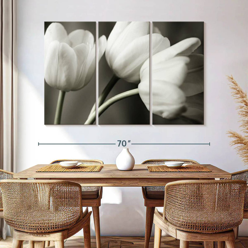 Harnek rangée de tulipes BW, H 42 po x l 65 po