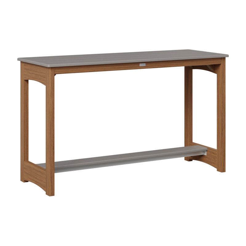Table de jardin à hauteur de comptoir Berlin Gardens, Acajou antique, 35.5" H x 60" W x 22" D, Gris clair