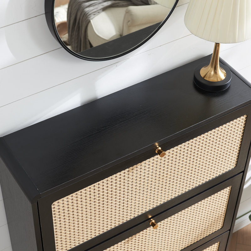 Armoire de rangement pour chaussures 24 paires (ensemble de 2), Noir / brun