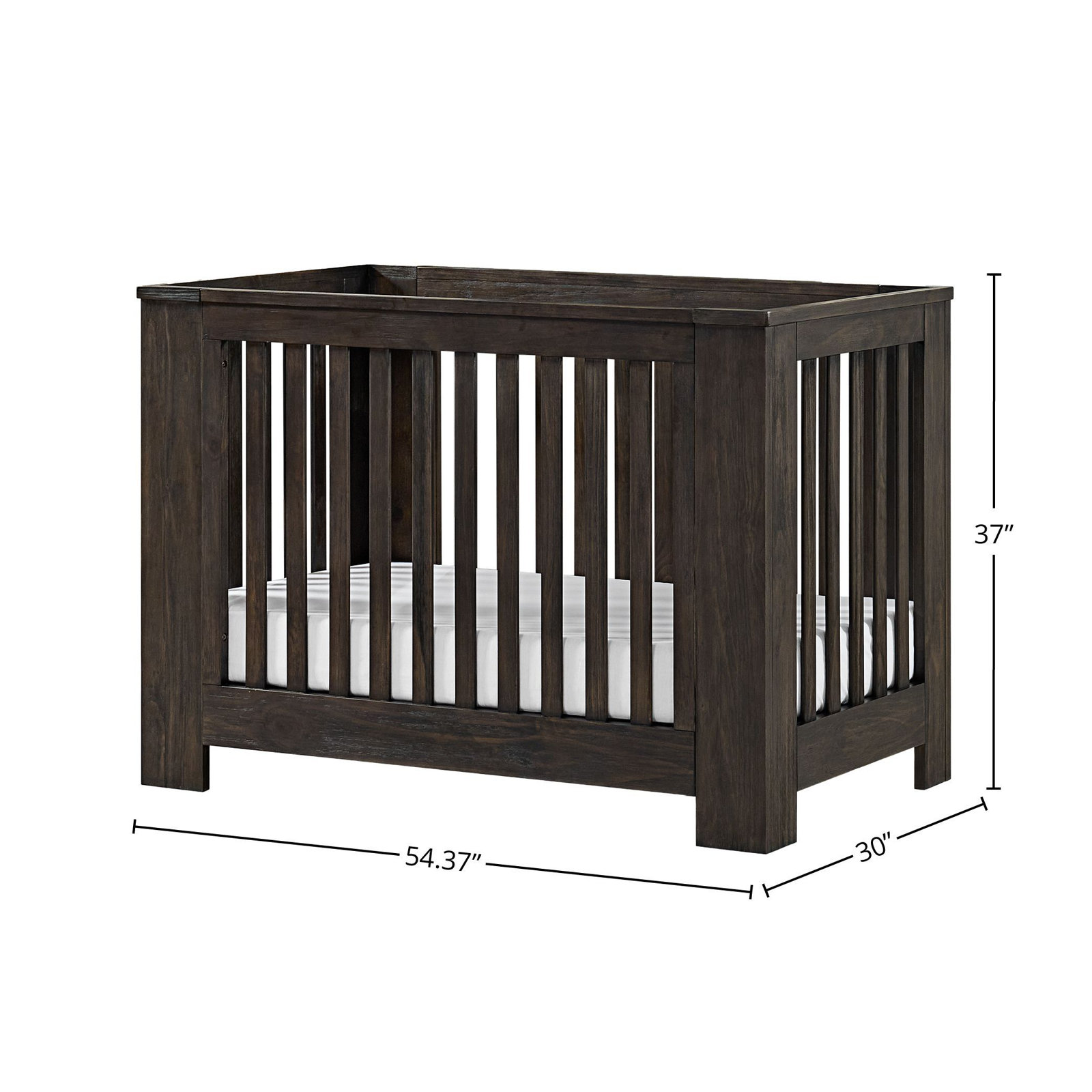 Albie 54" Wide Cottage Crib, Cocoa