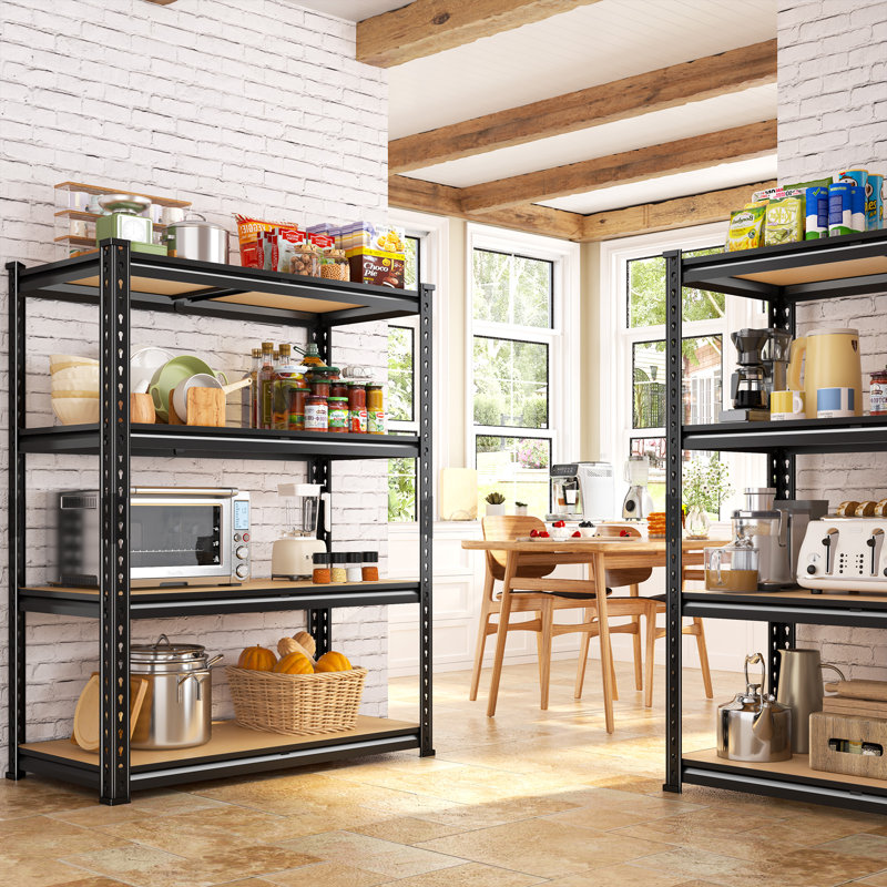 Metal Garage Shelving 3200 Lbs Total Capacity, Adjustable Shelving Unit For Basement Pantry Kitchen,black